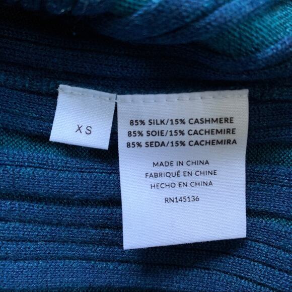 NEW Naadam Silk Cashmere Ribbed Knit Dress (Sz XS) Sleeveless Midi Maxi Blue - Picture 12 of 14